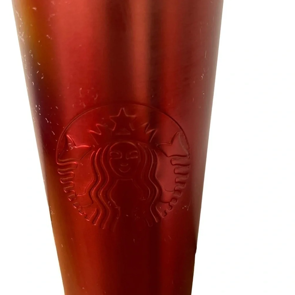 Starbucks Venti 24oz Stainless Steel Cold Cup Maroon Burgundy Matte